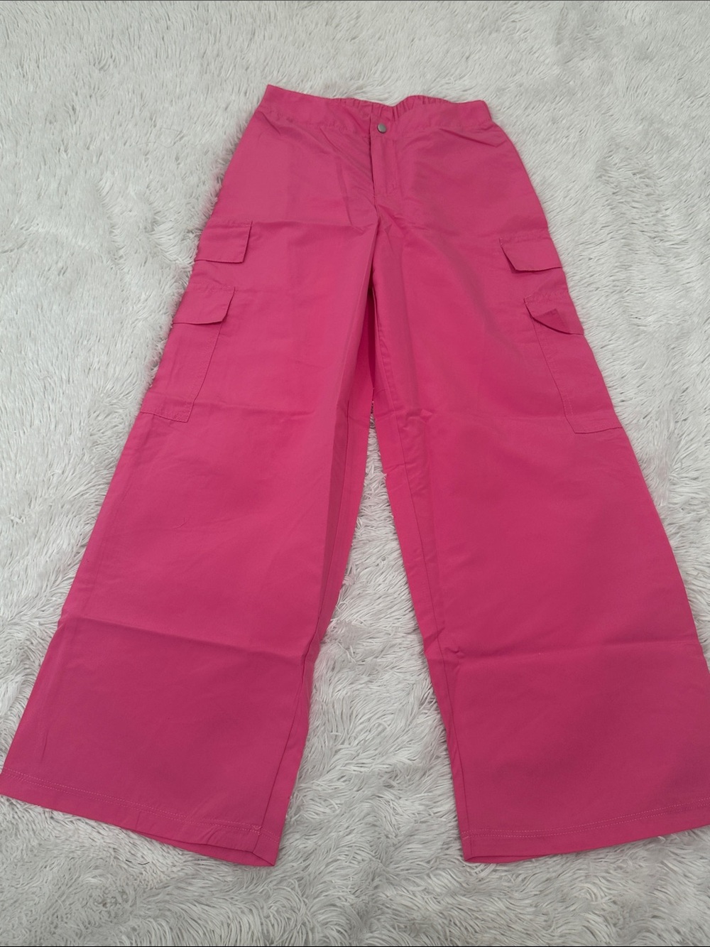🐛 NWT Mixify by Weissman Mid Rise Wide Leg Cargo Pants in Bubblegum Dance-wear